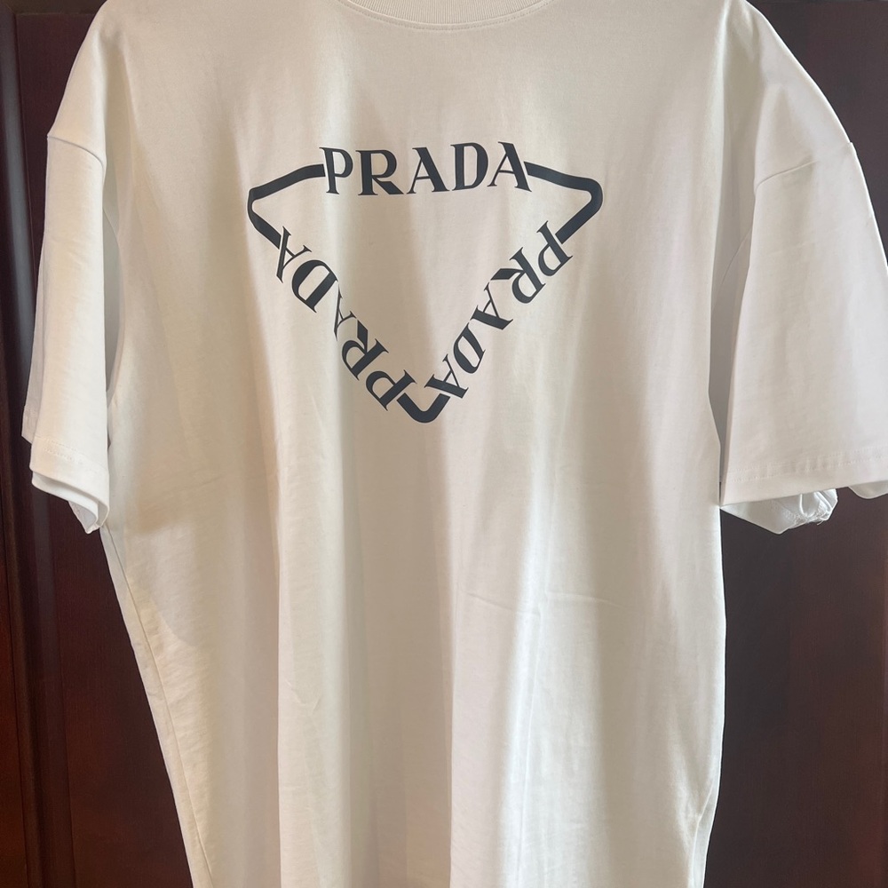 Prada Ivory Logo Men's Tee